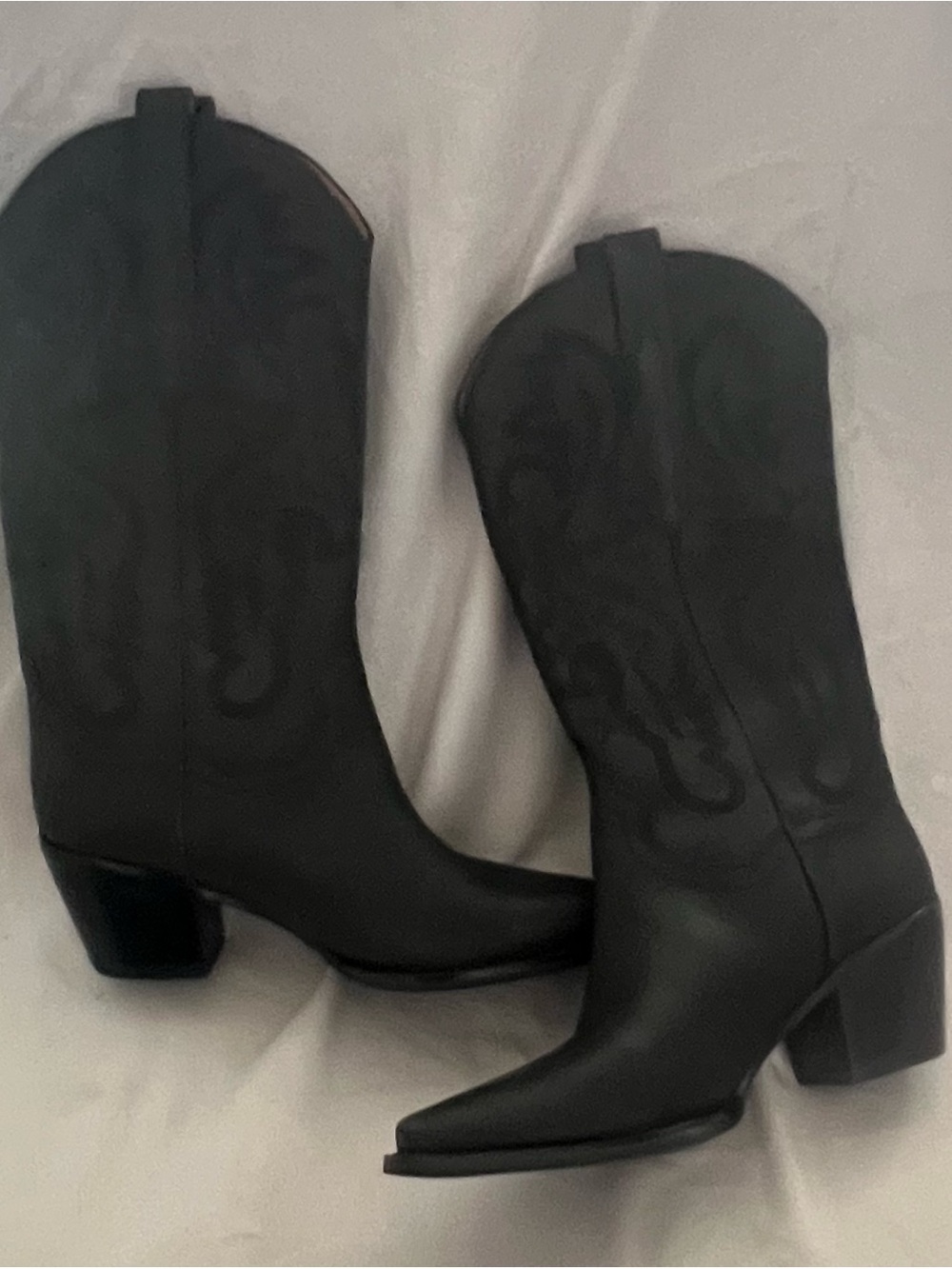Jeffrey Campbell DAGGET BLACK WASHED WESTERN PULL ON BOOTS US8 $298 - Picture 2 of 11